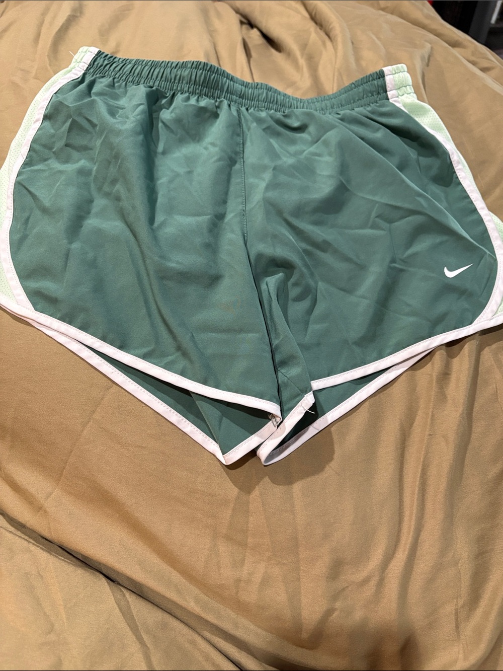 Nike Green Running Shorts with White Trim